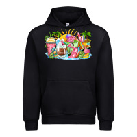 Black beach summer coffee cups Urban Hoodie - Zillion Design Studio