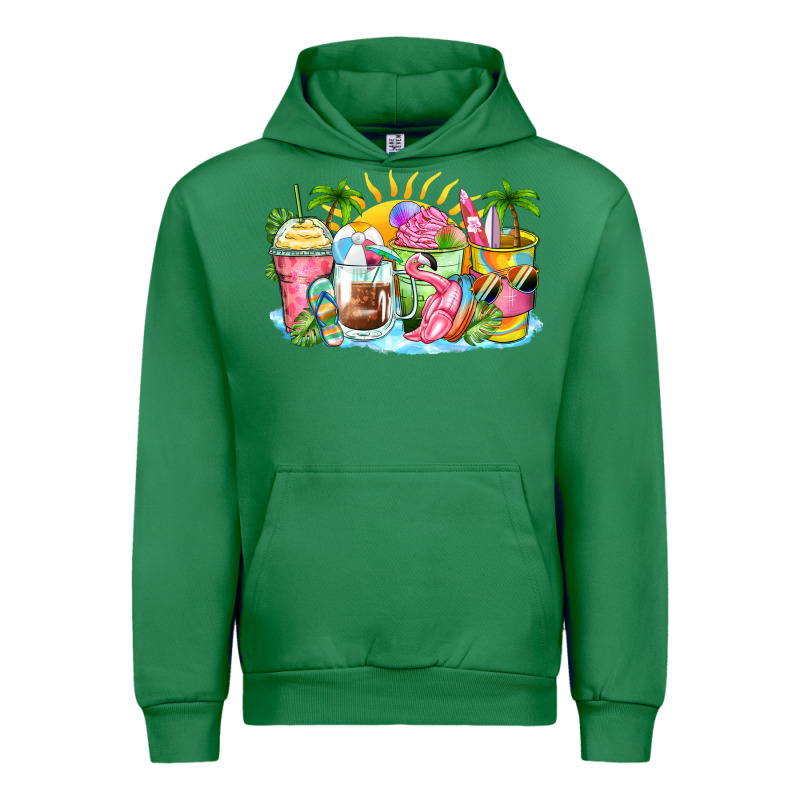 Beach Summer Coffee Cups Urban Hoodie by Zillion Design Studio | Teevron
