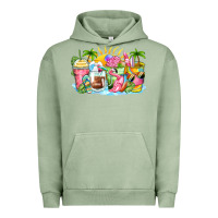 Pigment Oil Green beach summer coffee cups Urban Hoodie - Zillion Design Studio