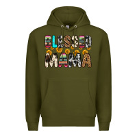 Army Green blessed mama Premium Hoodie - Zillion Design Studio