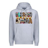 Heather Grey blessed mama Premium Hoodie - Zillion Design Studio