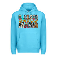 Ocean Blue blessed mama Premium Hoodie - Zillion Design Studio