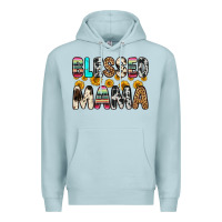 Blue Mist blessed mama Premium Hoodie - Zillion Design Studio