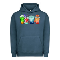 Pigment Midnight Navy tea junkie coffee cups Urban Hoodie - Zillion Design Studio