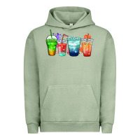 Pigment Oil Green tea junkie coffee cups Urban Hoodie - Zillion Design Studio
