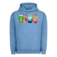 Pigment Pebble Blue tea junkie coffee cups Urban Hoodie - Zillion Design Studio