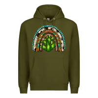 Army Green western cactus rainbow Premium Hoodie - Zillion Design Studio