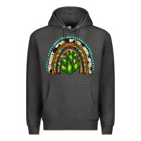 Charcoal Heather western cactus rainbow Premium Hoodie - Zillion Design Studio