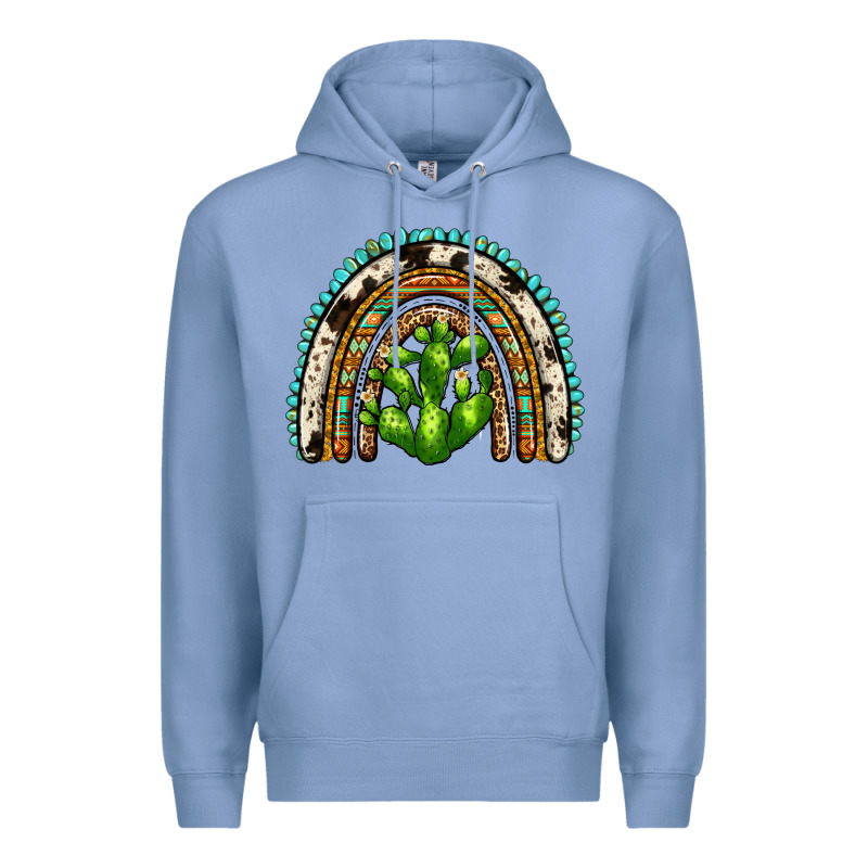 Western Cactus Rainbow Premium Hoodie by Zillion Design Studio | Teevron