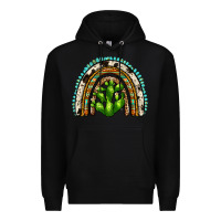 Black western cactus rainbow Premium Hoodie - Zillion Design Studio