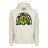 Oatmeal Heather western cactus rainbow Premium Hoodie - Zillion Design Studio