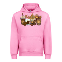 Fuchsia Pink leopard coffee cups Urban Hoodie - Zillion Design Studio