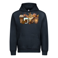 Navy leopard coffee cups Urban Hoodie - Zillion Design Studio