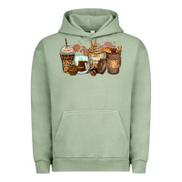 Pigment Oil Green leopard coffee cups Urban Hoodie - Zillion Design Studio