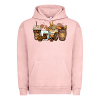 Pigment Salmon leopard coffee cups Urban Hoodie - Zillion Design Studio