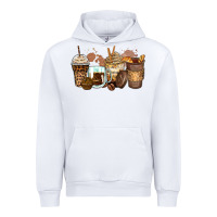 White leopard coffee cups Urban Hoodie - Zillion Design Studio