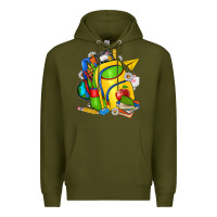Army Green school bag Premium Hoodie - texasbilliewilder