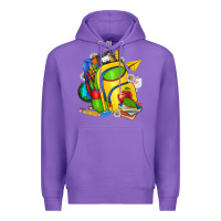 Purple school bag Premium Hoodie - texasbilliewilder