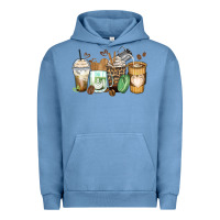 Pigment Pebble Blue latte coffee cups Urban Hoodie - Zillion Design Studio