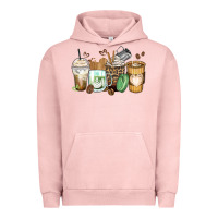 Pigment Salmon latte coffee cups Urban Hoodie - Zillion Design Studio