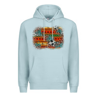 Blue Mist leopard aztec background Premium Hoodie - Zillion Design Studio