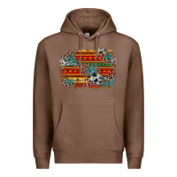 Chestnut leopard aztec background Premium Hoodie - Zillion Design Studio