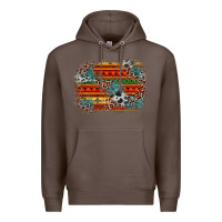 Coffee leopard aztec background Premium Hoodie - Zillion Design Studio