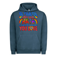 Pigment Midnight Navy be careful who you hate it could  be someone you l Urban Hoodie - texasbilliewilder