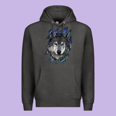 Wolf Scratch Mark Premium Hoodie Designed By Ranaportraitstore