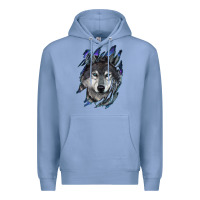 Colony Blue wolf scratch mark Premium Hoodie - RanaPortraitStore