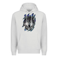 Dove Grey wolf scratch mark Premium Hoodie - RanaPortraitStore