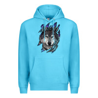 Ocean Blue wolf scratch mark Premium Hoodie - RanaPortraitStore