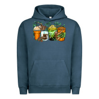 Pigment Midnight Navy sloth coffee cups Urban Hoodie - Zillion Design Studio