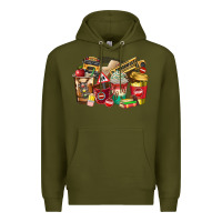 Army Green school bus driver coffee cups Premium Hoodie - texasbilliewilder