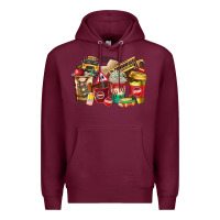 Burgundy school bus driver coffee cups Premium Hoodie - texasbilliewilder