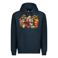 Navy school bus driver coffee cups Premium Hoodie - texasbilliewilder