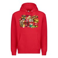 Red school bus driver coffee cups Premium Hoodie - texasbilliewilder