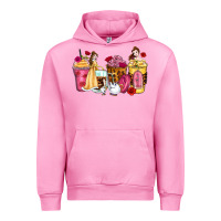 Fuchsia Pink princess cartoon coffee cups Urban Hoodie - Zillion Design Studio