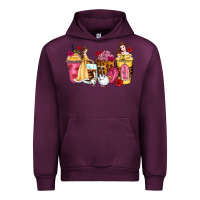 Mauve Wine princess cartoon coffee cups Urban Hoodie - Zillion Design Studio