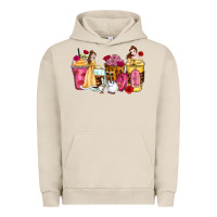Pigment French Oak princess cartoon coffee cups Urban Hoodie - Zillion Design Studio