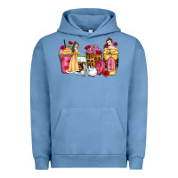 Pigment Pebble Blue princess cartoon coffee cups Urban Hoodie - Zillion Design Studio
