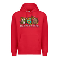 Red happy easter eggs with sunflower leopard and cactus Premium Hoodie - RanaPortraitStore