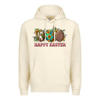 Sandshell happy easter eggs with sunflower leopard and cactus Premium Hoodie - RanaPortraitStore