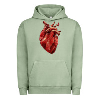 Pigment Oil Green Anatomical heart Urban Hoodie - RanaPortraitStore