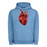 Pigment Pebble Blue Anatomical heart Urban Hoodie - RanaPortraitStore