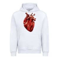White Anatomical heart Urban Hoodie - RanaPortraitStore