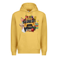 Antique Gold school bus driver front Premium Hoodie - texasbilliewilder