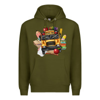 Army Green school bus driver front Premium Hoodie - texasbilliewilder