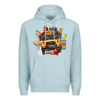 Blue Mist school bus driver front Premium Hoodie - texasbilliewilder