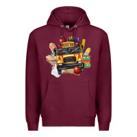 Burgundy school bus driver front Premium Hoodie - texasbilliewilder